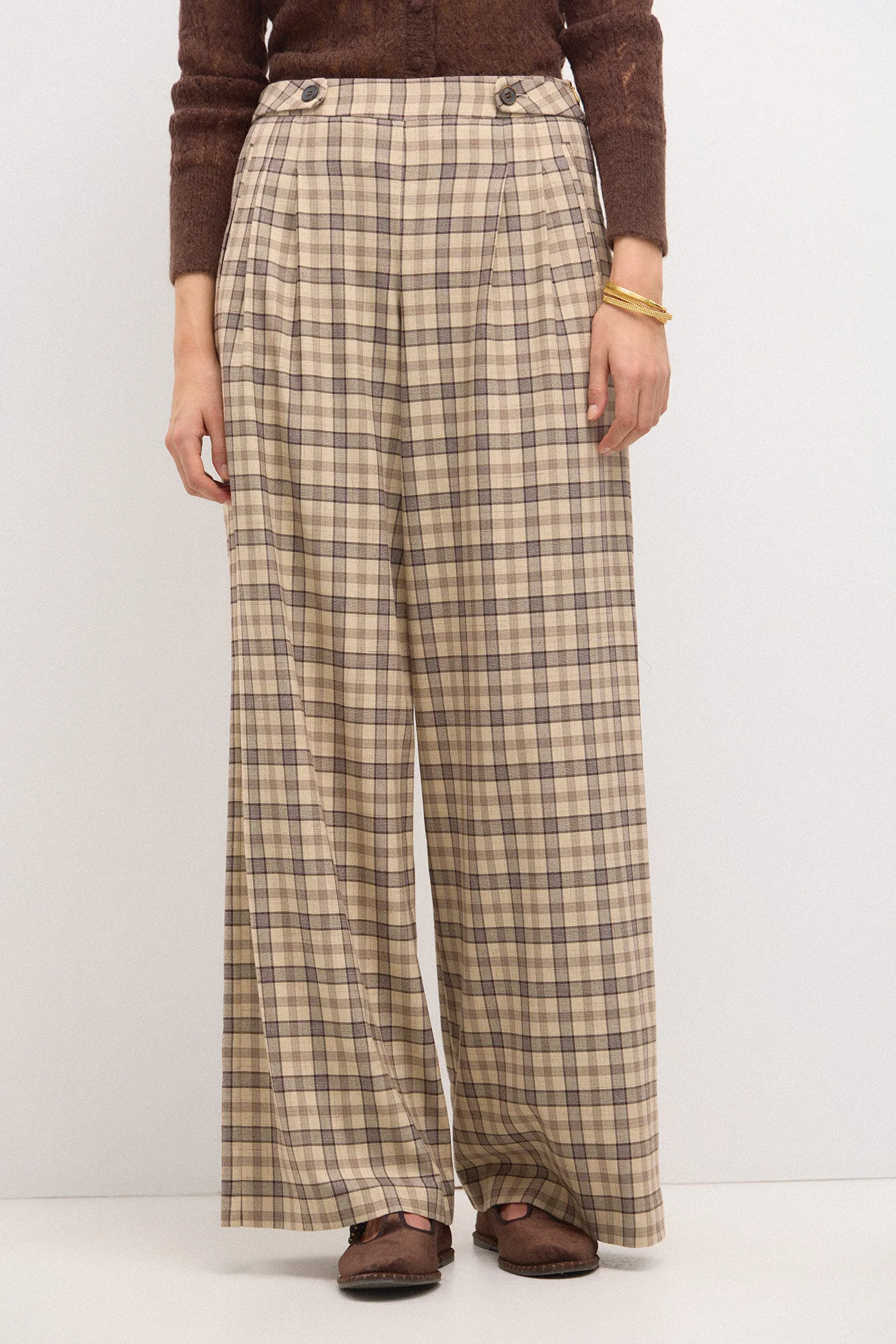 Hoss Intropia Perla. Pantalón amplio de cuadros