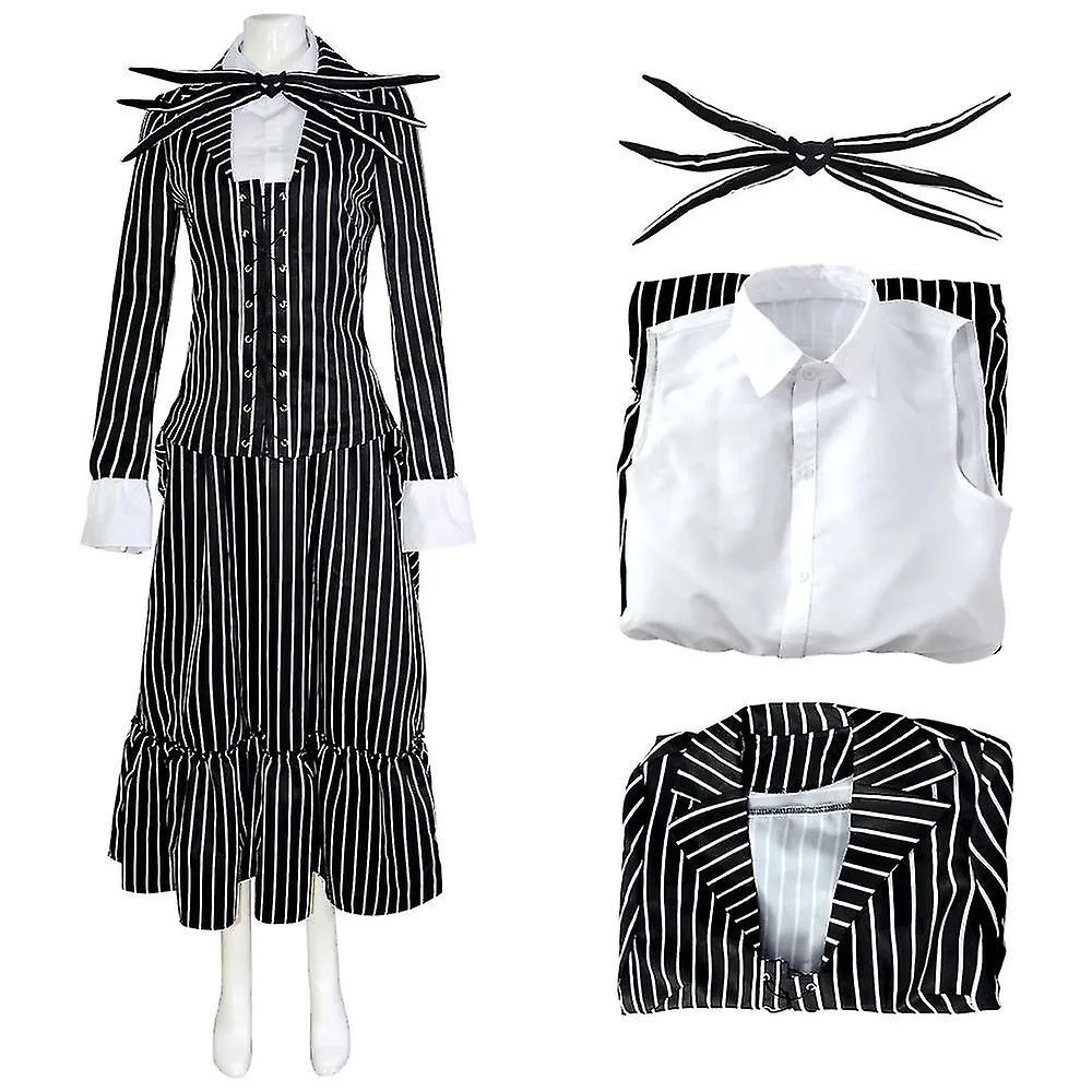 Jack Skellington Cosplay Disfraz Traje de Rey Calabaza Halloween Disfraz de Carnaval Disfraz para Adultos Niños