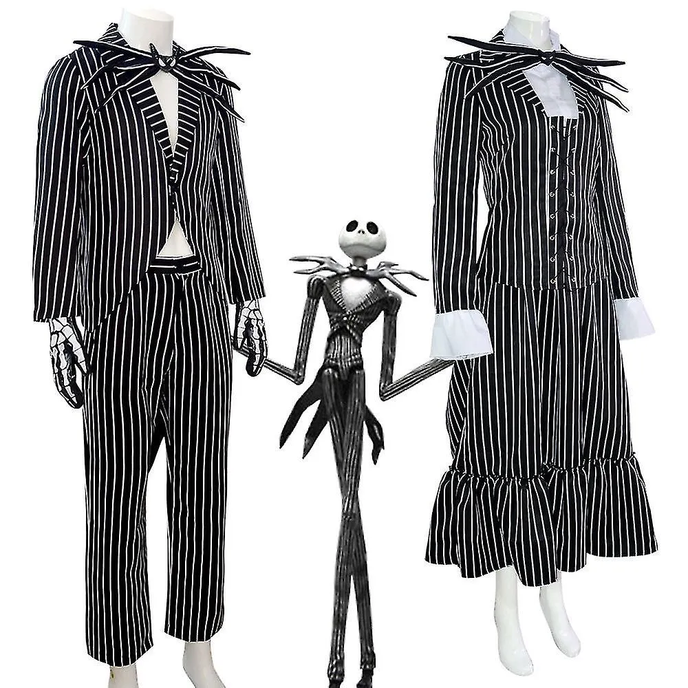Jack Skellington Cosplay Disfraz Traje de Rey Calabaza Halloween Disfraz de Carnaval Disfraz para Adultos Niños