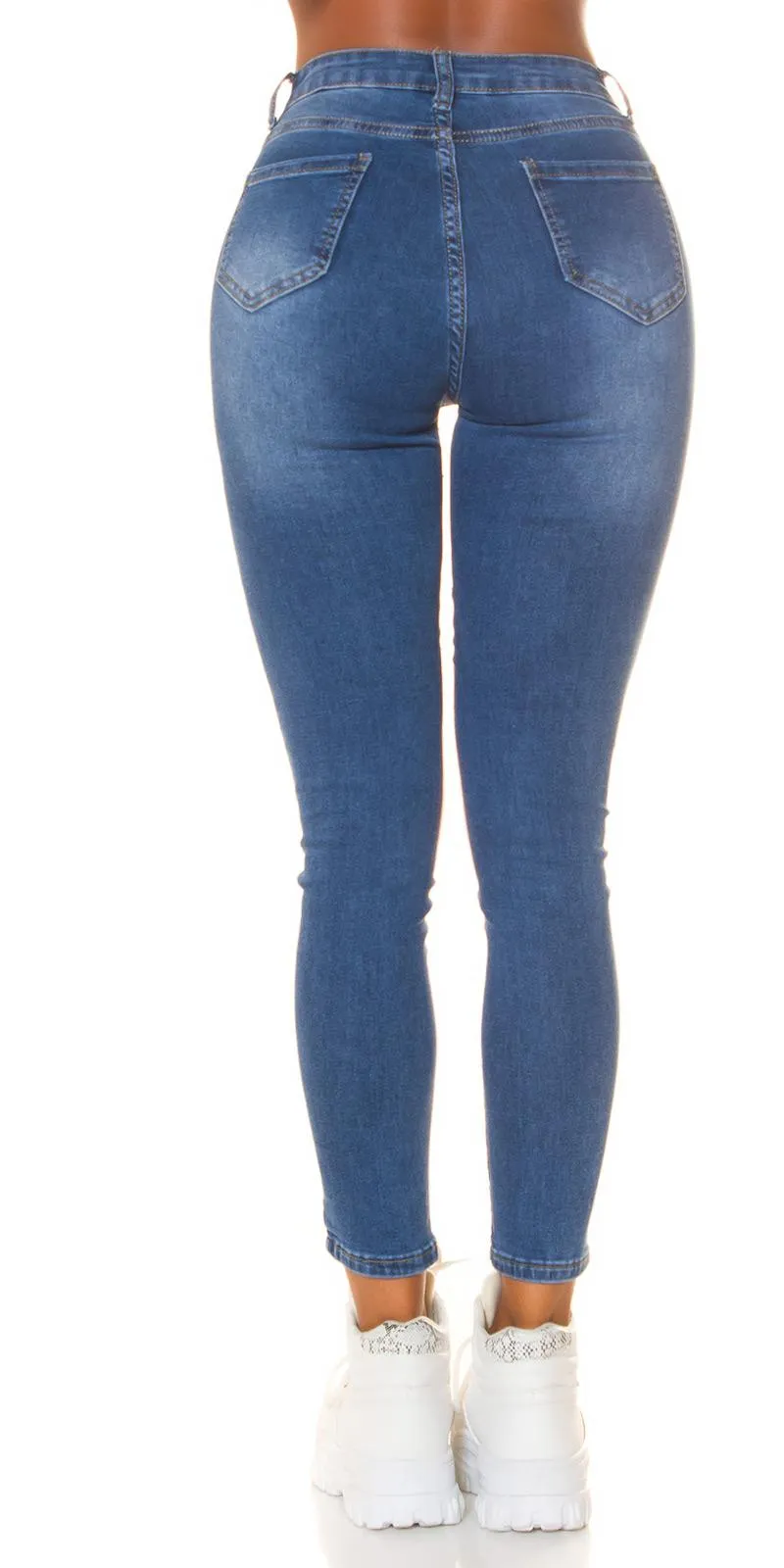 Jeans skinny de cintura alta con brillo