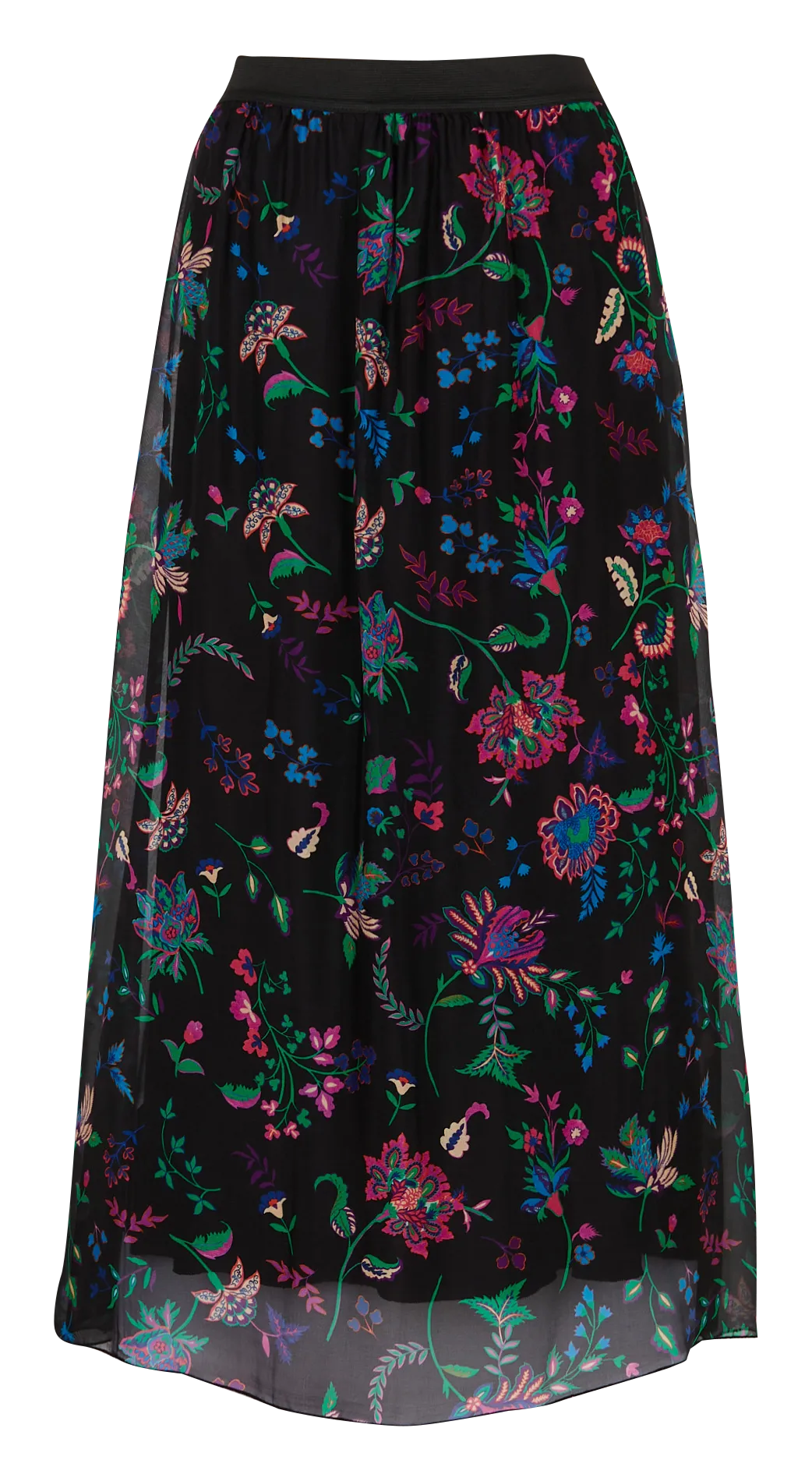 LA FEE MARABOUTEE Falda larga estampada en negro