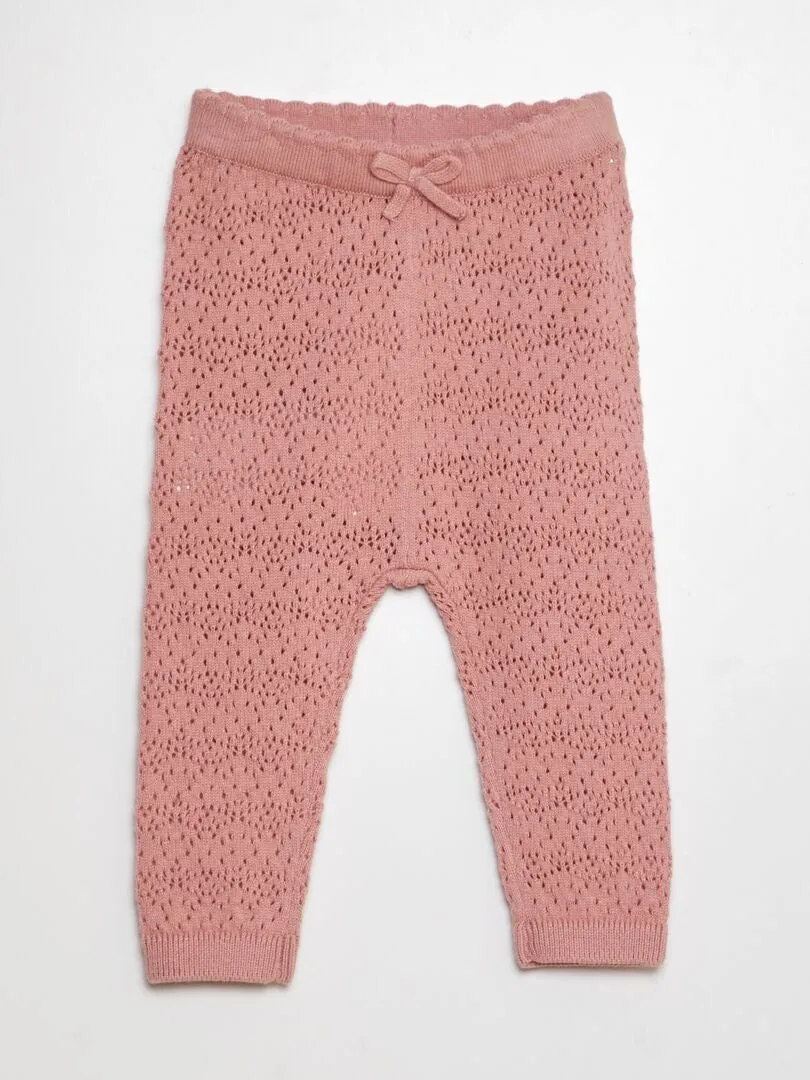 LEGGING DE PUNTO TRICOTADO + CALCETINES CON BORDADOS  PURPURA
