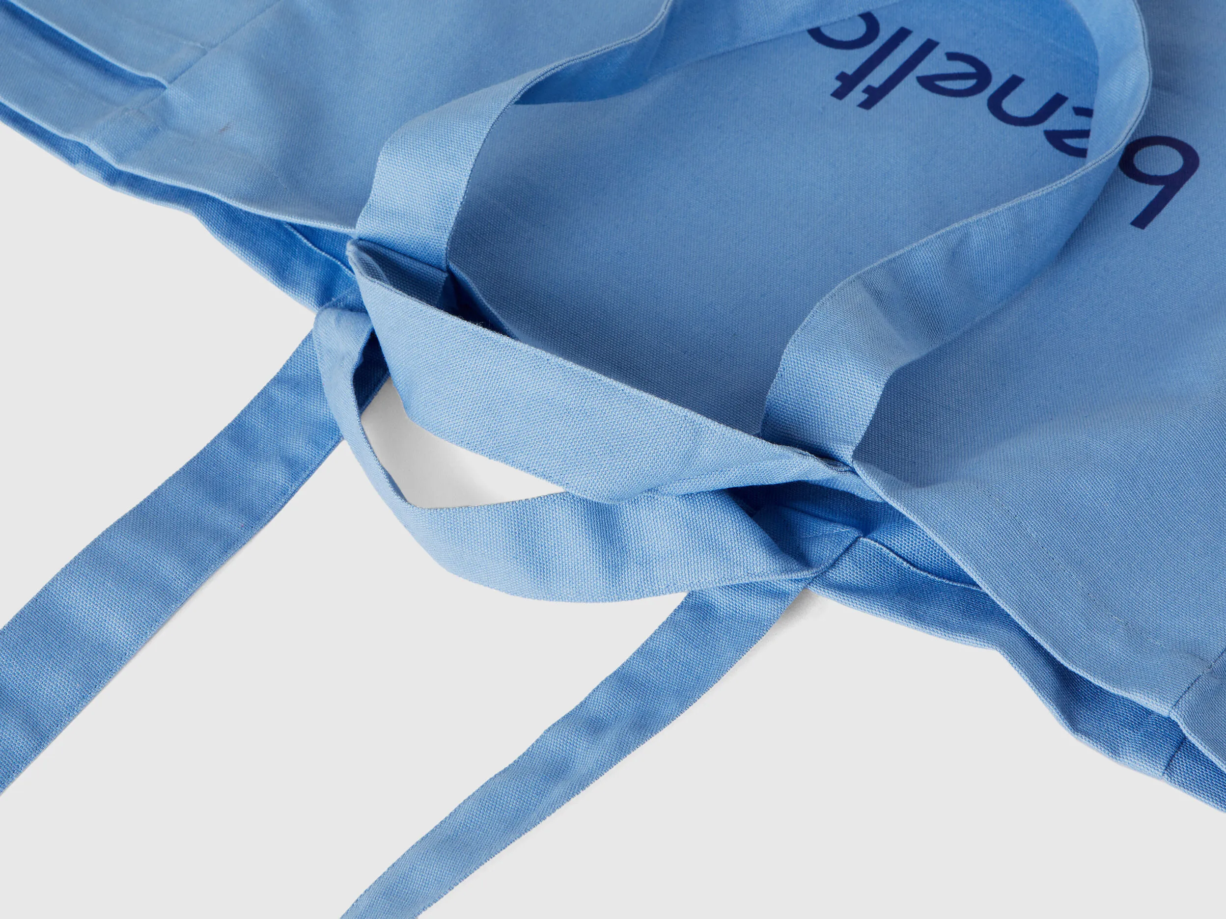 Light blue tote bag in pure cotton