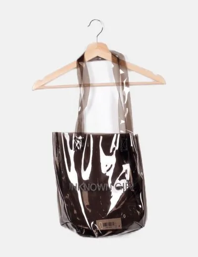 Lolito Bolso negro semitransparente mensaje