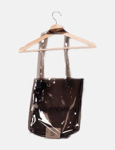 Lolito Bolso negro semitransparente mensaje