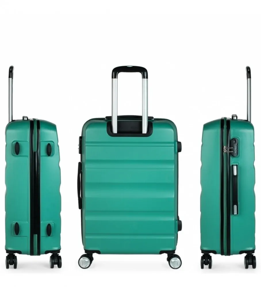 MALETA DE VIAJE RíGIDA 4 RUEDAS T71660 AGUAMARINA 61X44X26CM