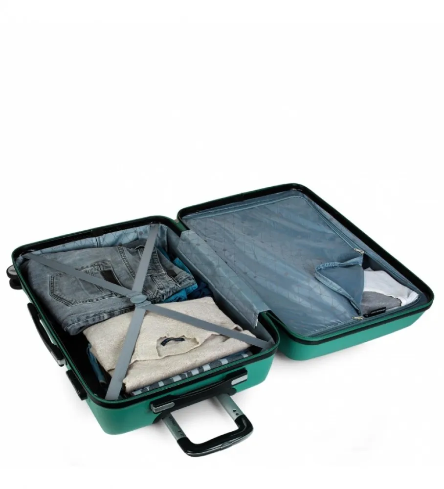 MALETA DE VIAJE RíGIDA 4 RUEDAS T71660 AGUAMARINA 61X44X26CM