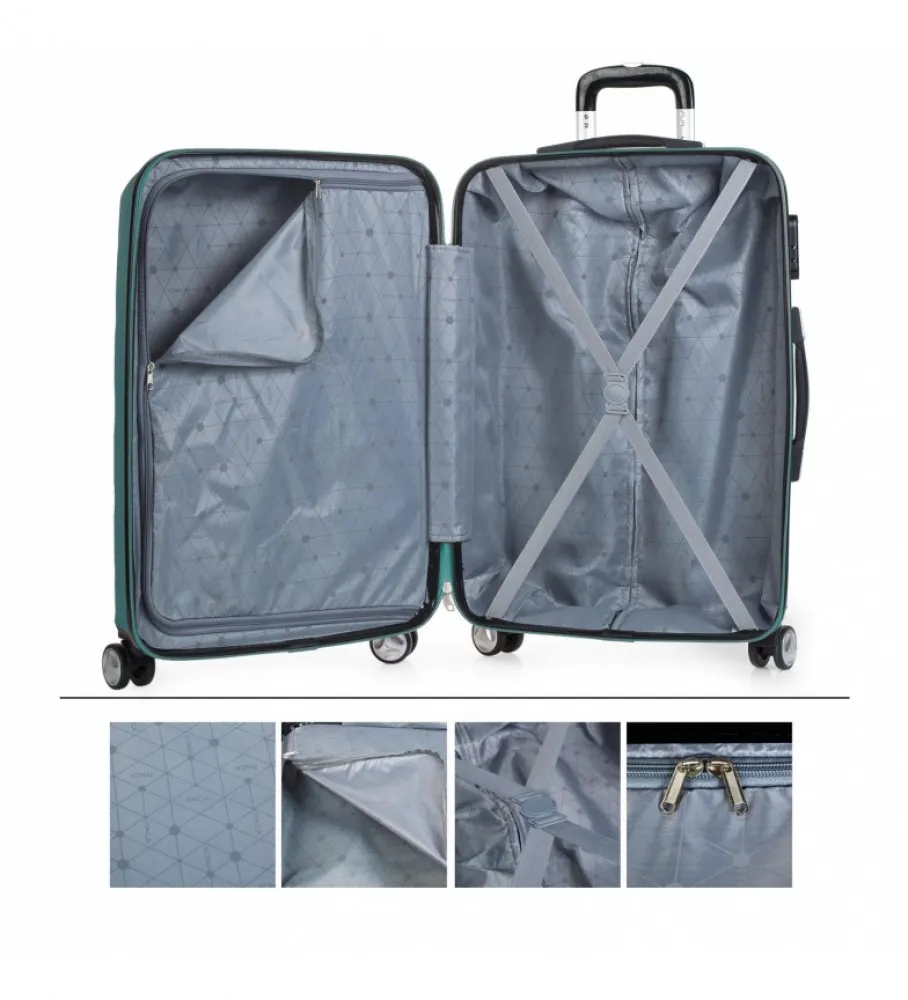 MALETA DE VIAJE RíGIDA 4 RUEDAS T71660 AGUAMARINA 61X44X26CM