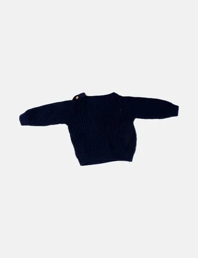 Mango Jersey azul marino mensaje