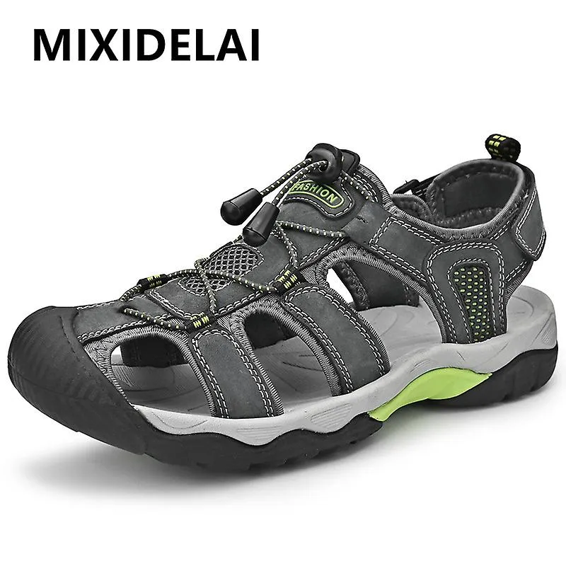 Marca Sandalias de verano para adultos de cuero genuino Zapatos de vadeo para adultos casuales antideslizantes al aire libre San