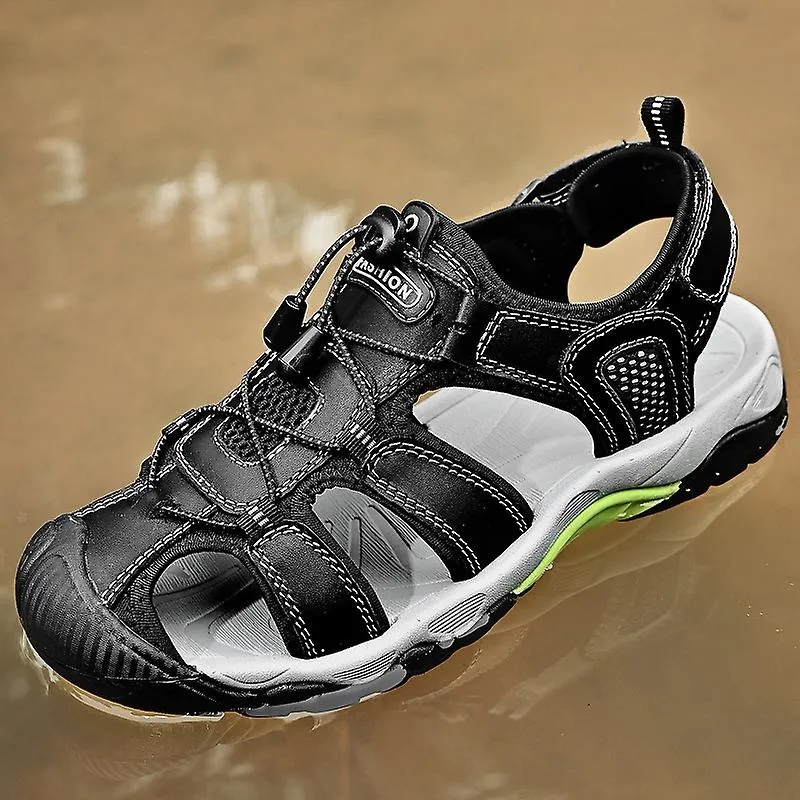 Marca Sandalias de verano para adultos de cuero genuino Zapatos de vadeo para adultos casuales antideslizantes al aire libre San