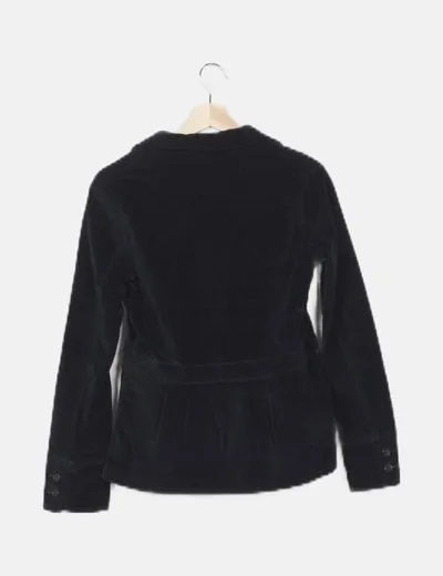 Massimo Dutti Chaqueta azul amrina texturizada