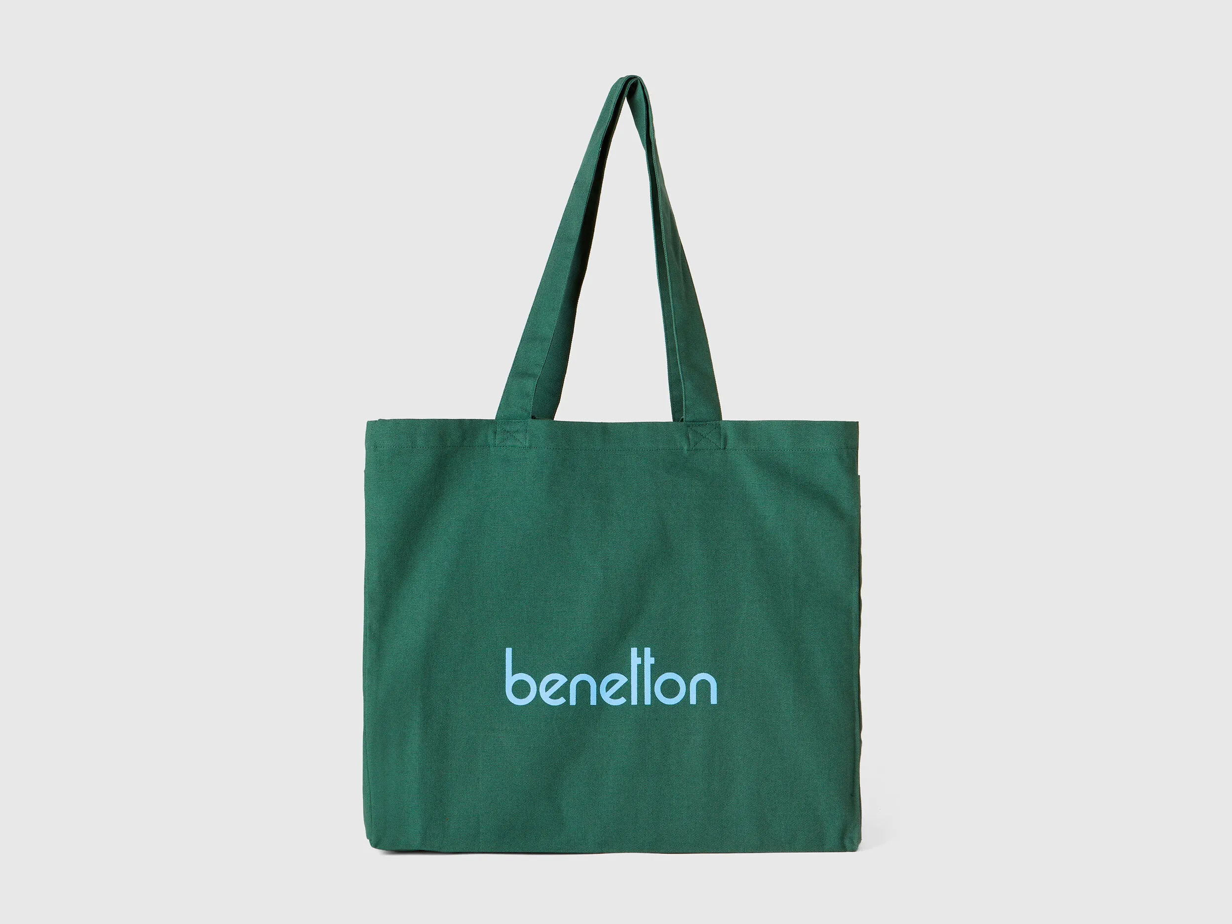Military green tote bag in pure cotton