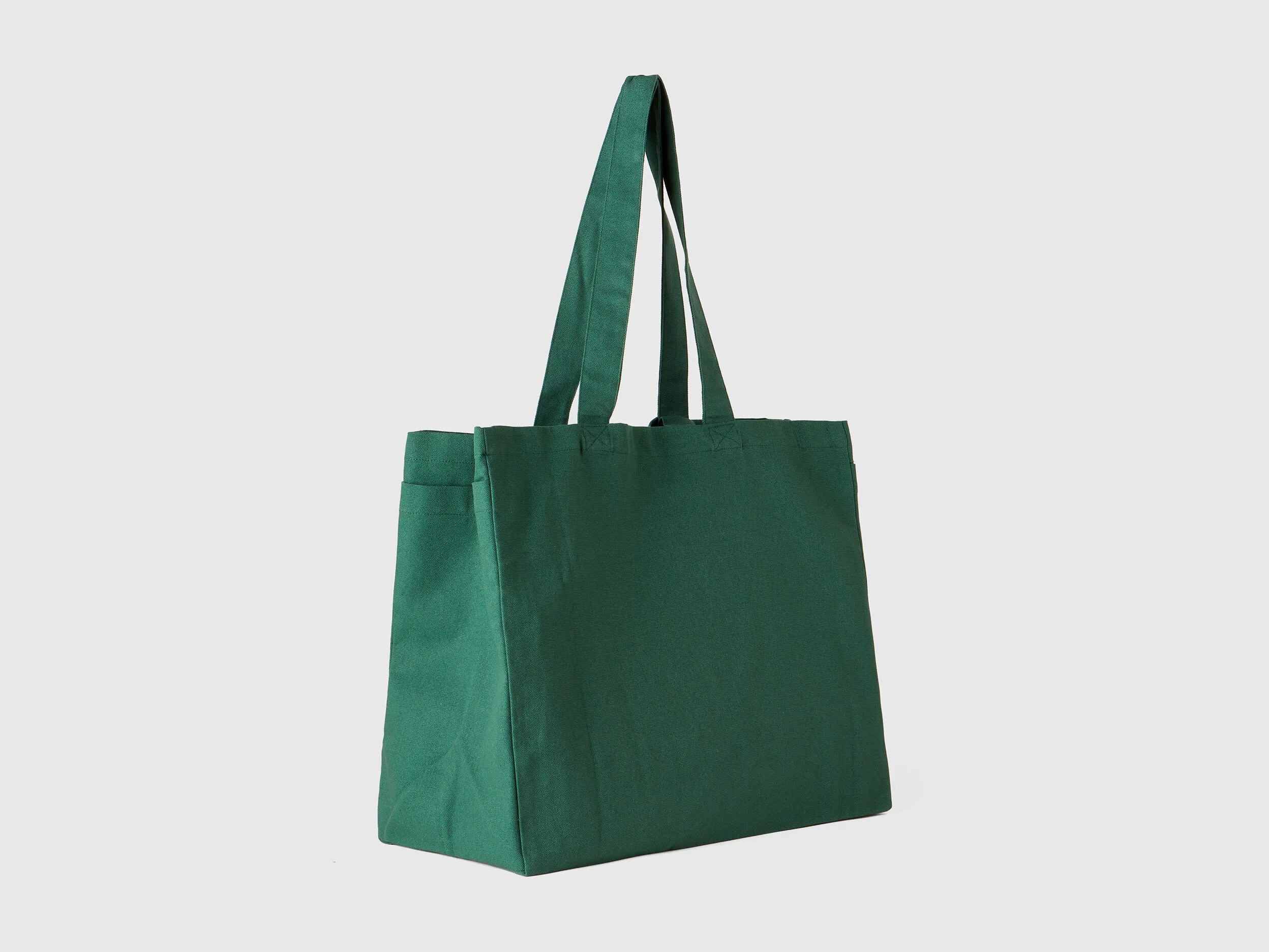 Military green tote bag in pure cotton