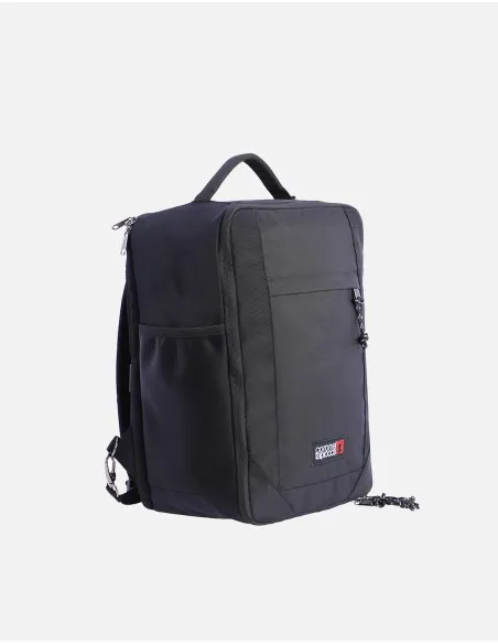 Mochila de viaje unisex de Coronel Tapiocca de color negro con cremallera 40x20x25 cm