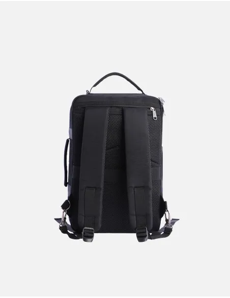 Mochila de viaje unisex de Coronel Tapiocca de color negro con cremallera 40x20x25 cm