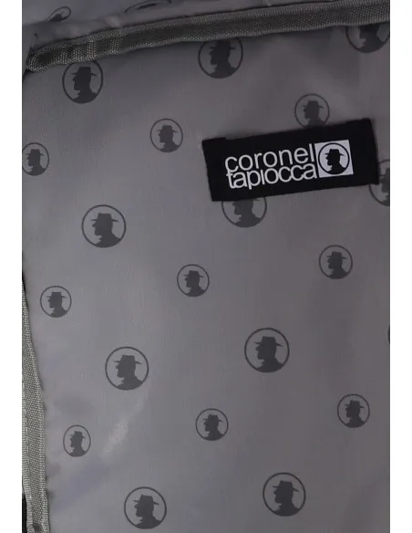 Mochila de viaje unisex de Coronel Tapiocca de color negro con cremallera 40x20x25 cm