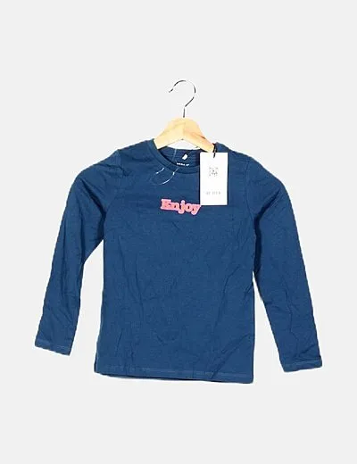 Name it Camiseta azul mensaje