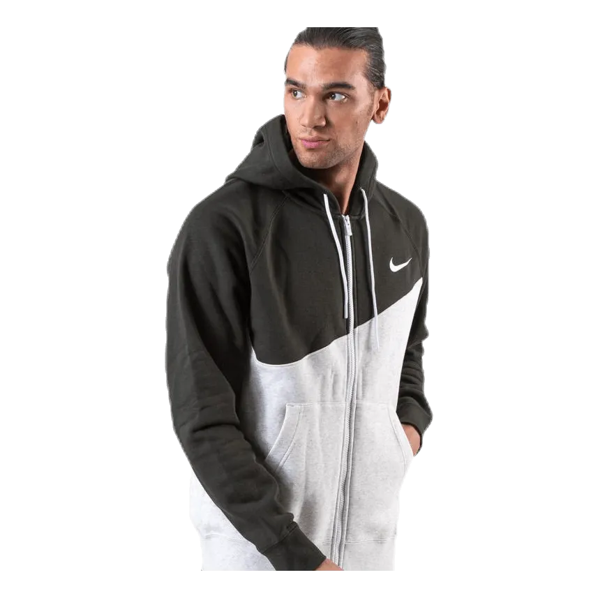 NIKE SWOOSH HOODIE FULLZIP GREEN/GREY