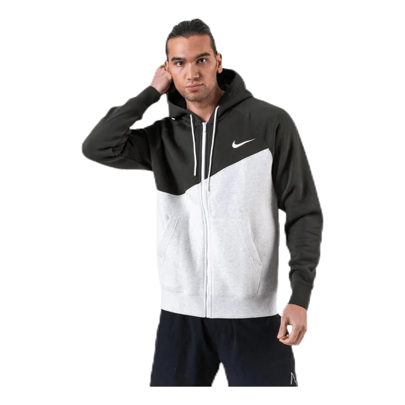 NIKE SWOOSH HOODIE FULLZIP GREEN/GREY
