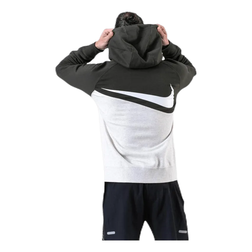 NIKE SWOOSH HOODIE FULLZIP GREEN/GREY