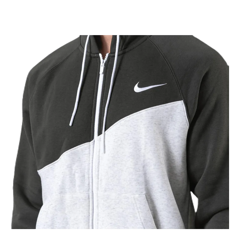 NIKE SWOOSH HOODIE FULLZIP GREEN/GREY