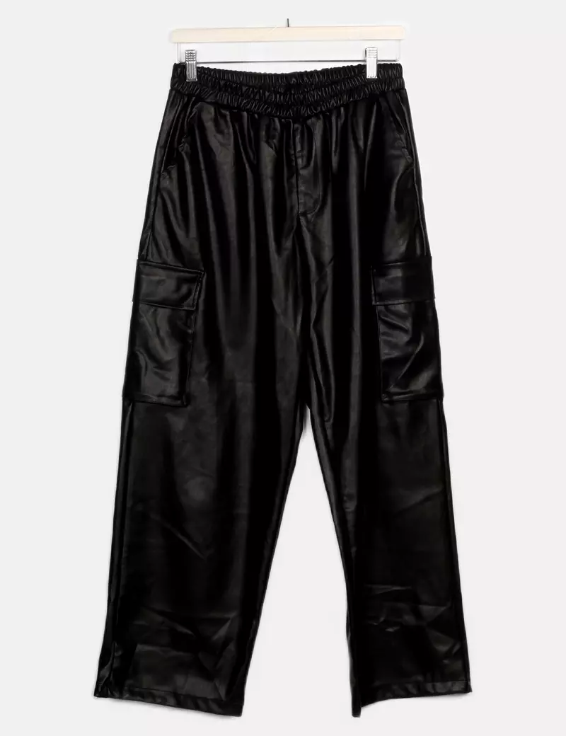 NoName Pantalones cargo Anchos Polipiel