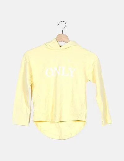 ONLY Sudadera amarilla mensaje