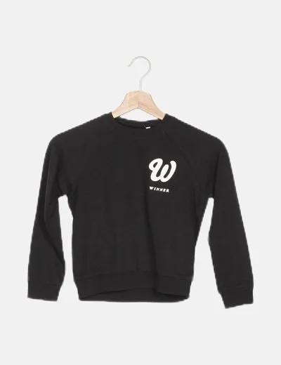 ONLY Sudadera negra estampado mensaje