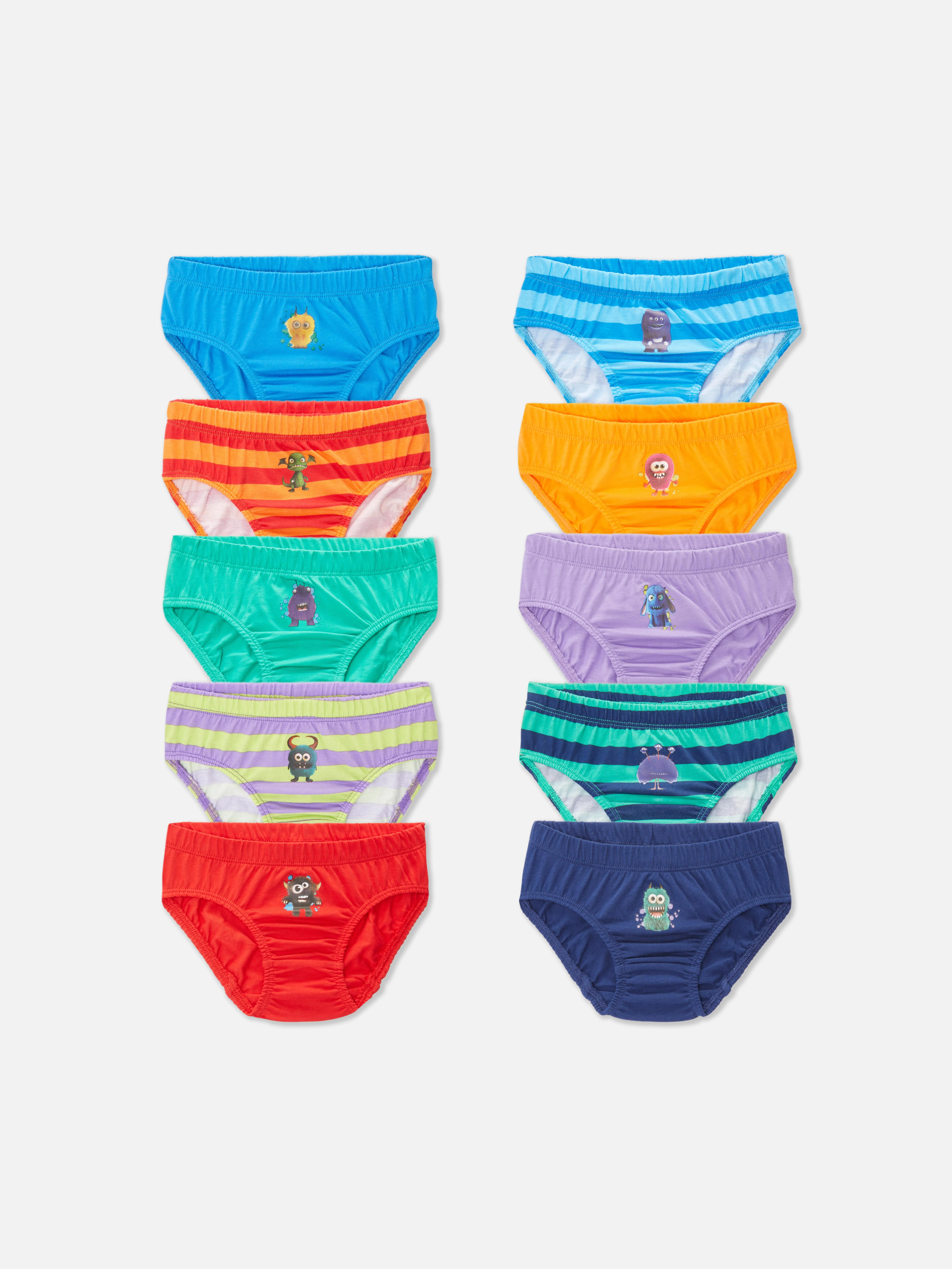 Pack de 10 calzoncillos con estampado de monstruos