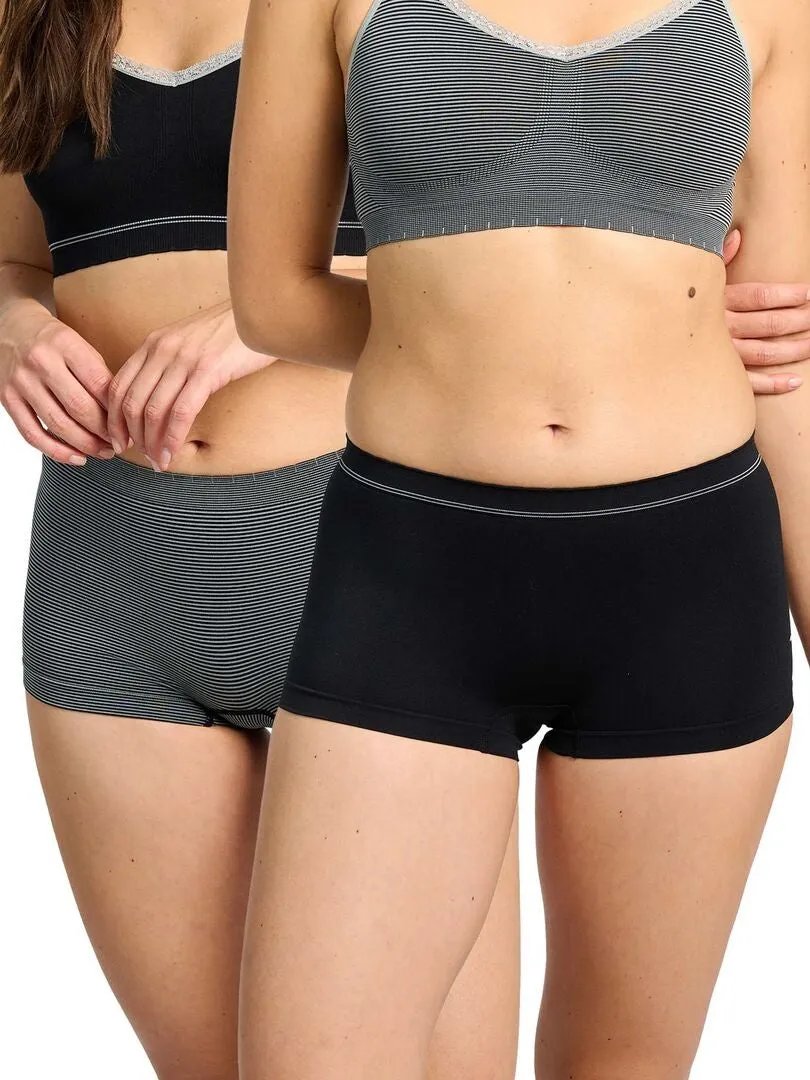 PACK DE 2 CULOTTES SIN COSTURAS 'BILLET DOUX'  NEGRO