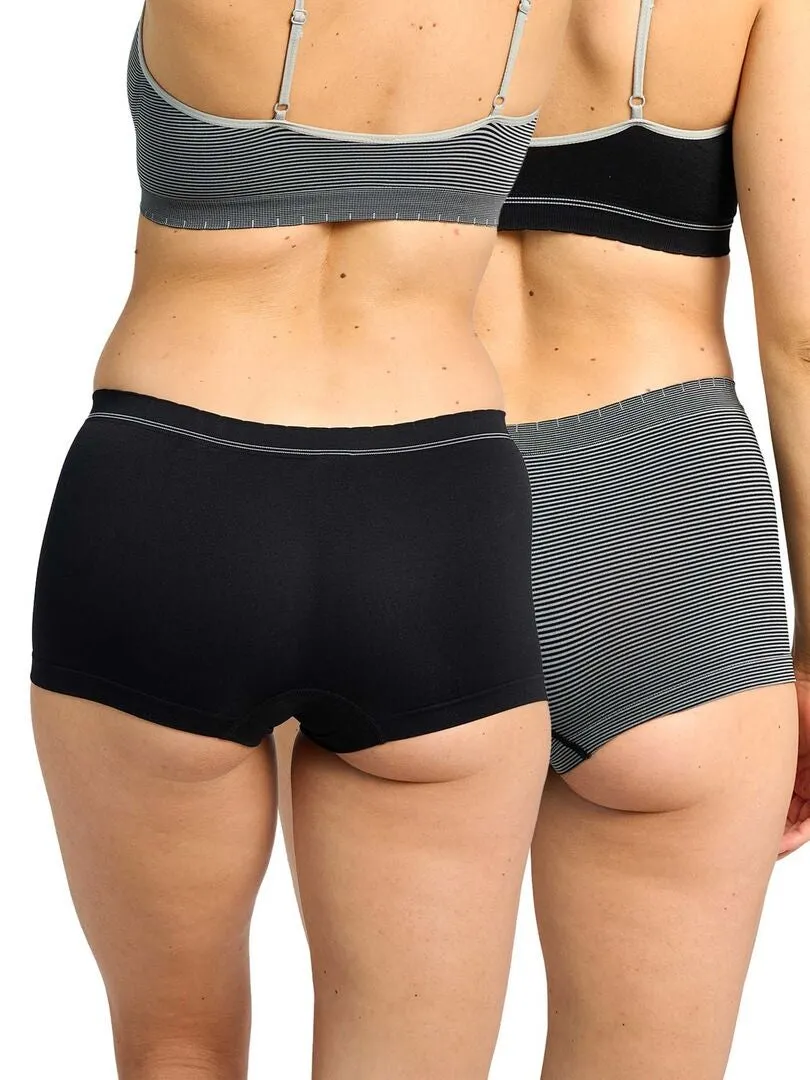PACK DE 2 CULOTTES SIN COSTURAS 'BILLET DOUX'  NEGRO
