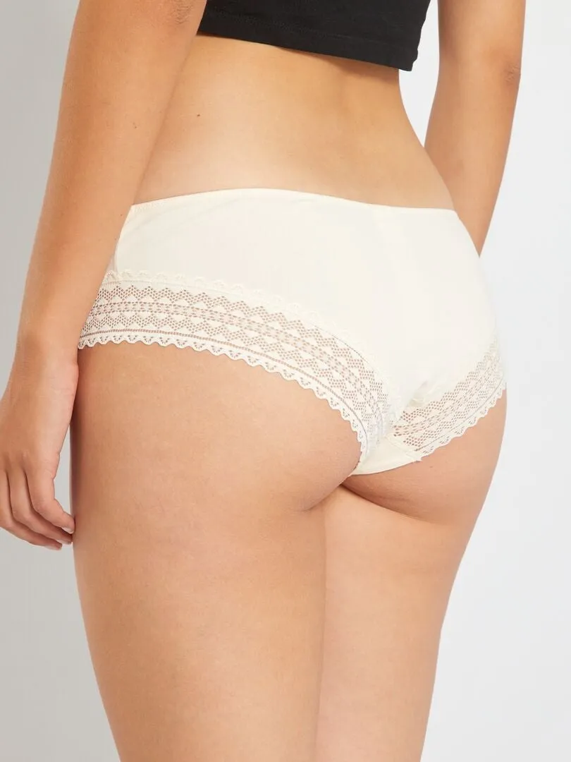 PACK DE 3 CULOTTES DE ALGODóN Y ENCAJE  ROSA