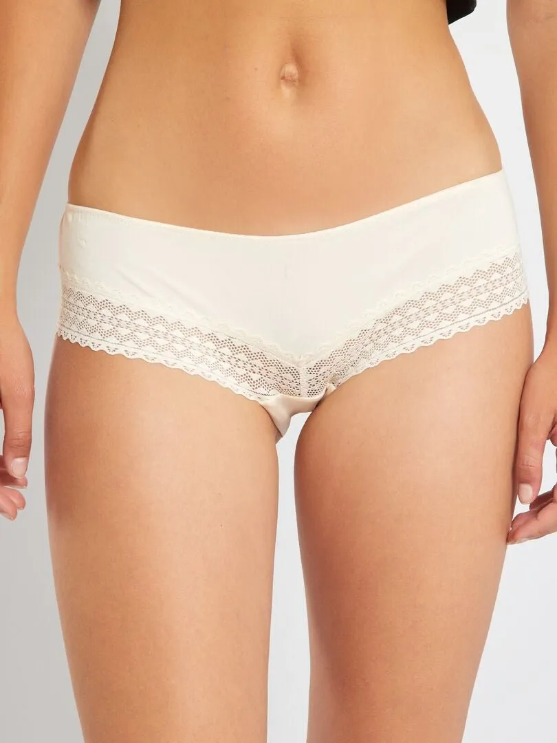 PACK DE 3 CULOTTES DE ALGODóN Y ENCAJE  ROSA