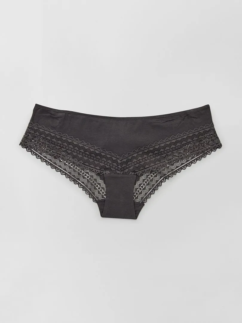 PACK DE 3 CULOTTES DE ALGODóN Y ENCAJE  ROSA