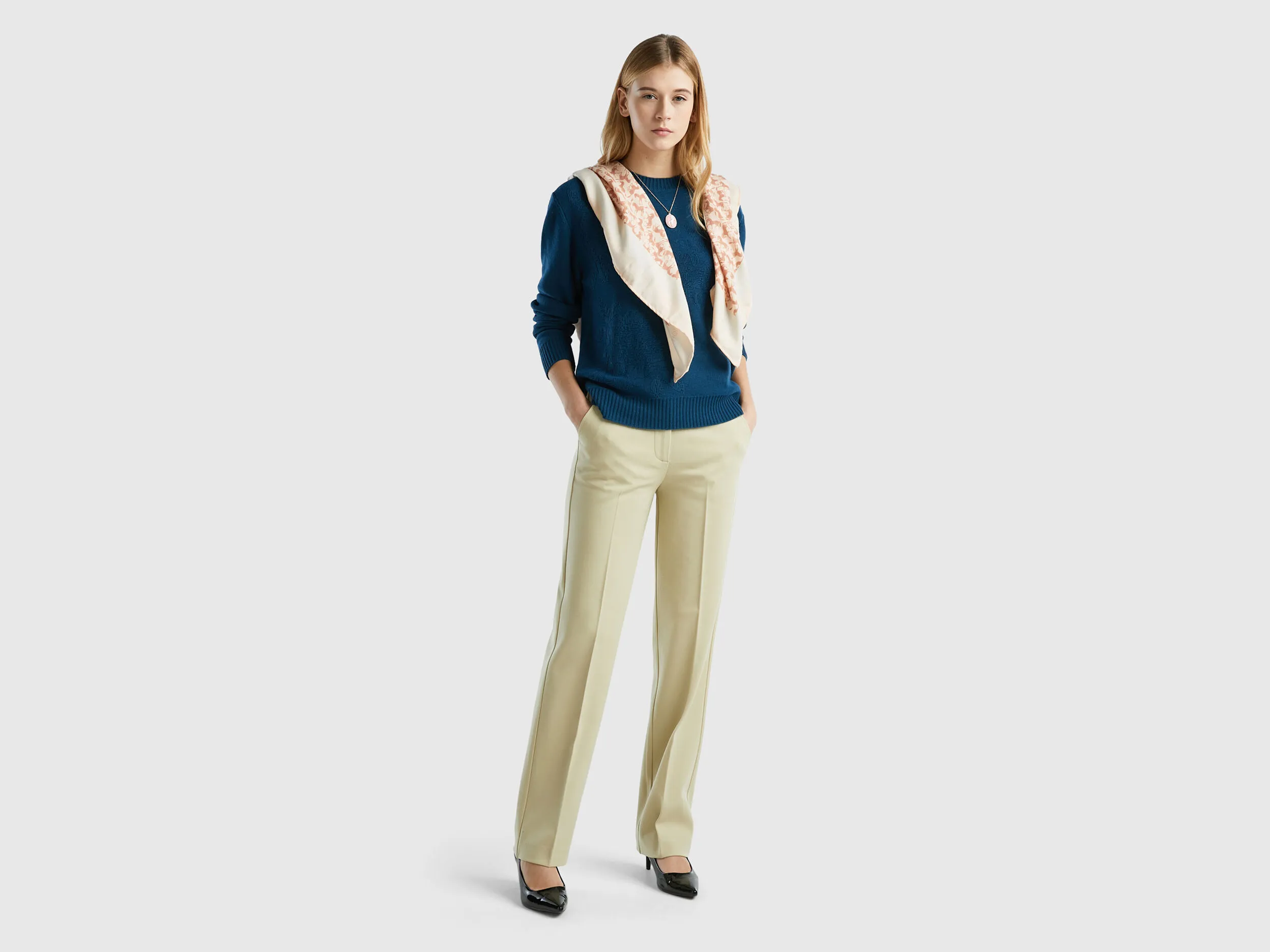 Pantalón de mezcla de viscosa elástica