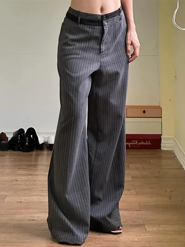 Pantalones anchos a rayas