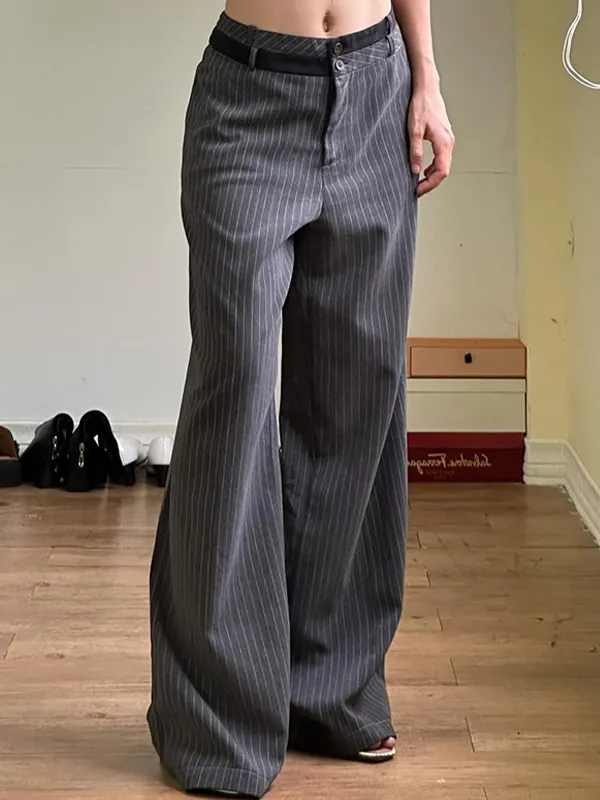 Pantalones anchos a rayas