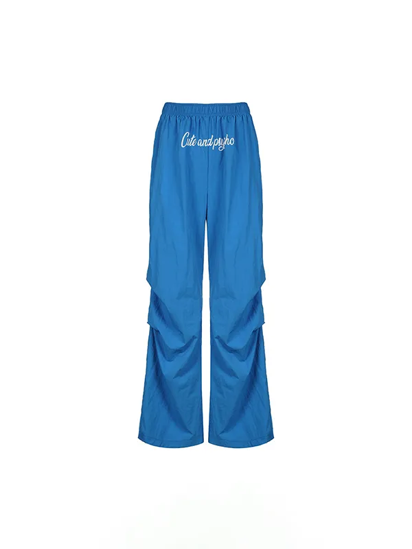 Pantalones anchos con estampado de letras