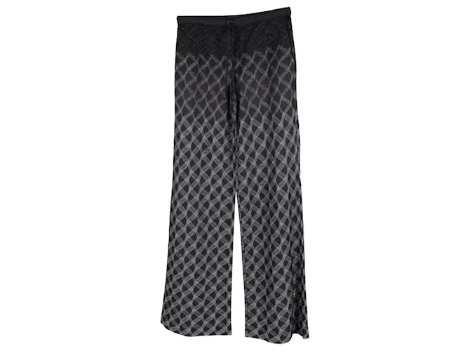 Pantalones anchos estampados Missoni en rayón negro 