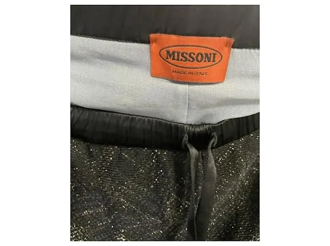 Pantalones anchos estampados Missoni en rayón negro 