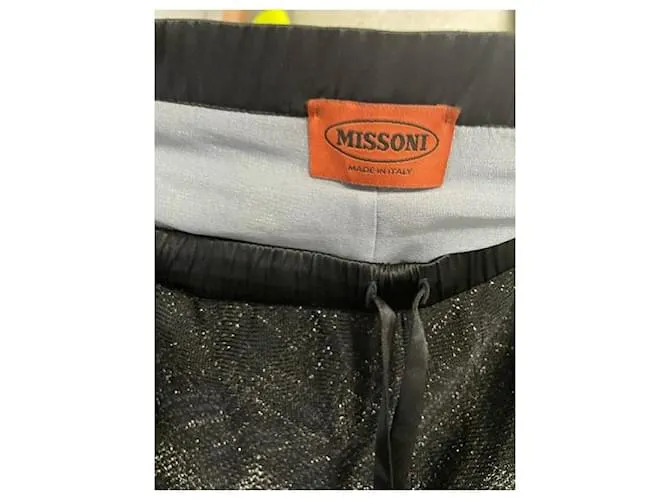 Pantalones anchos estampados Missoni en rayón negro 
