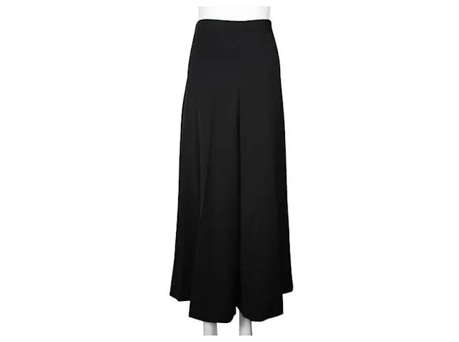 Pantalones anchos negros con botones dorados de Lanvin 