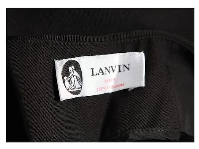 Pantalones anchos negros con botones dorados de Lanvin 