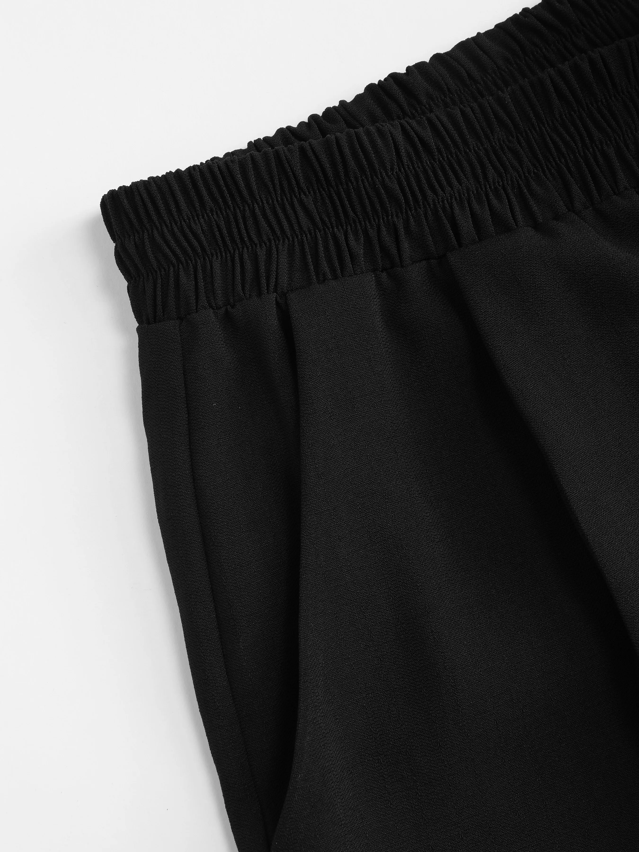  Pantalones Anchos Plisados de Cintura Alta Sólidos