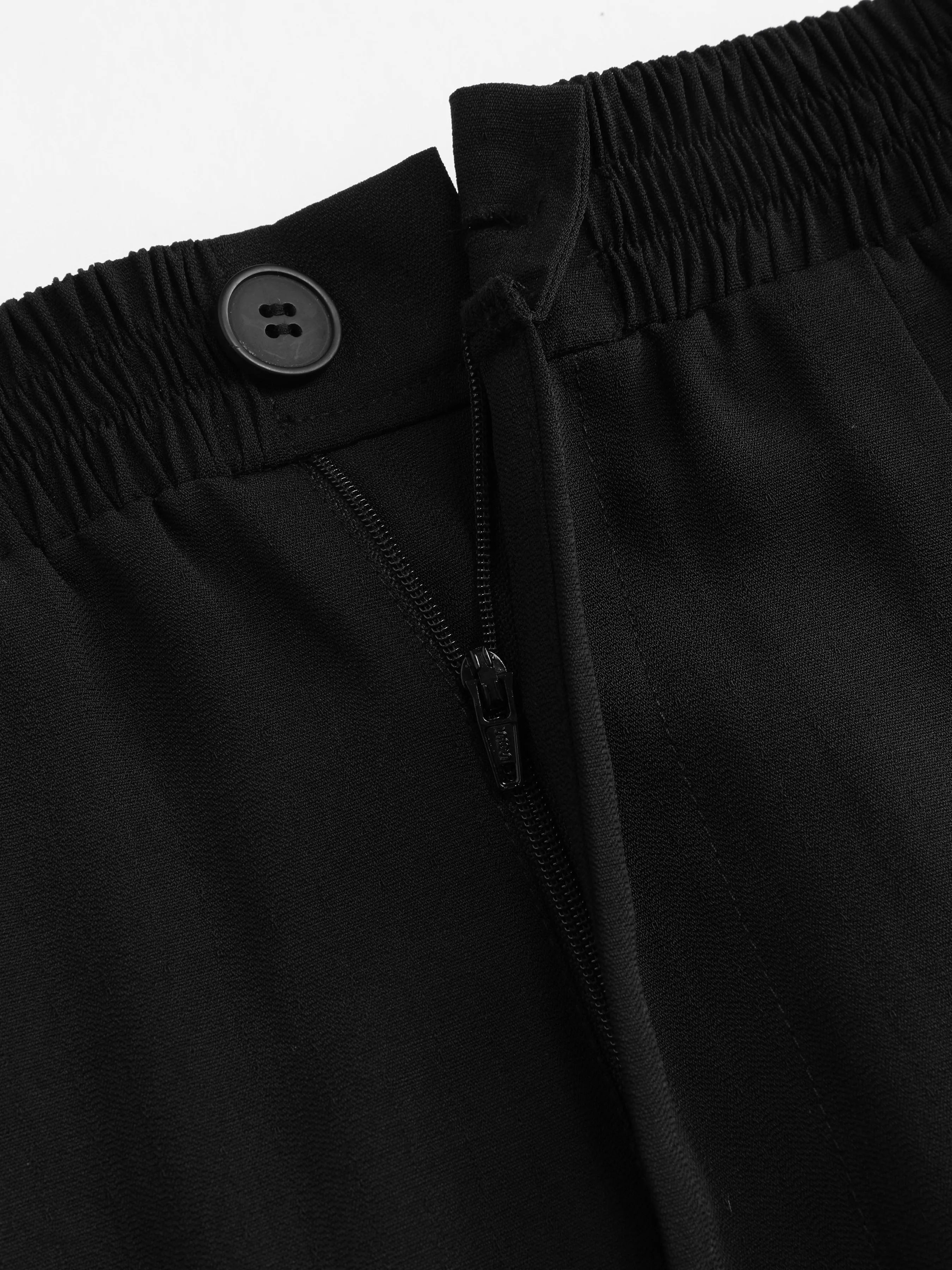  Pantalones Anchos Plisados de Cintura Alta Sólidos