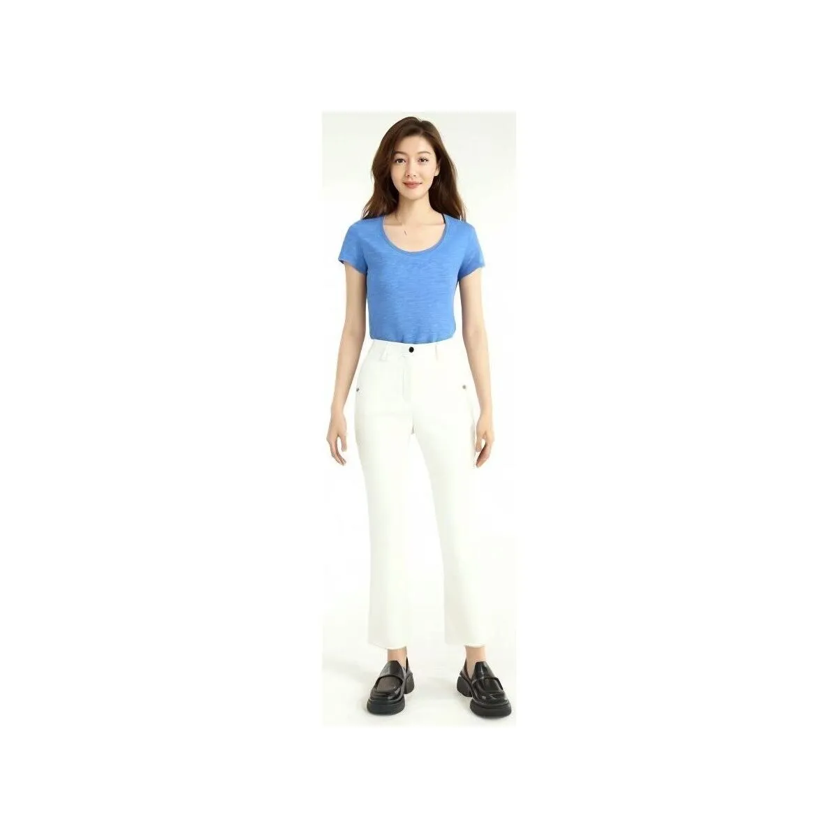 Pantalones Ava Cotton Mujer White