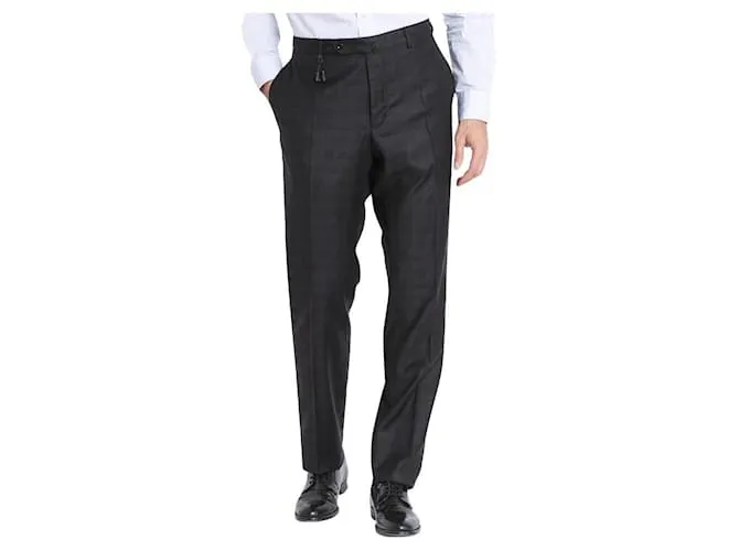 Pantalones casuales de lana para hombre nuevos de Incotex Multicolor Gris antracita 