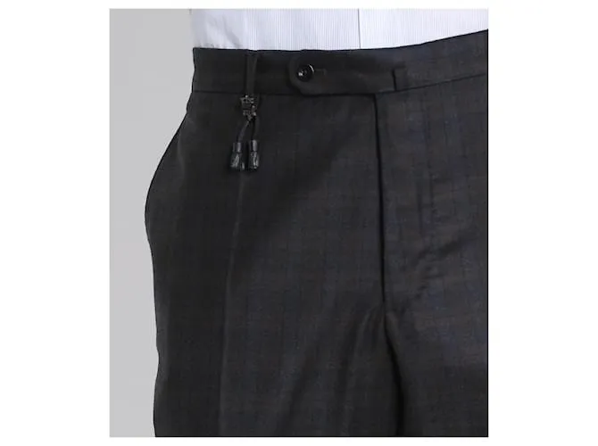 Pantalones casuales de lana para hombre nuevos de Incotex Multicolor Gris antracita 
