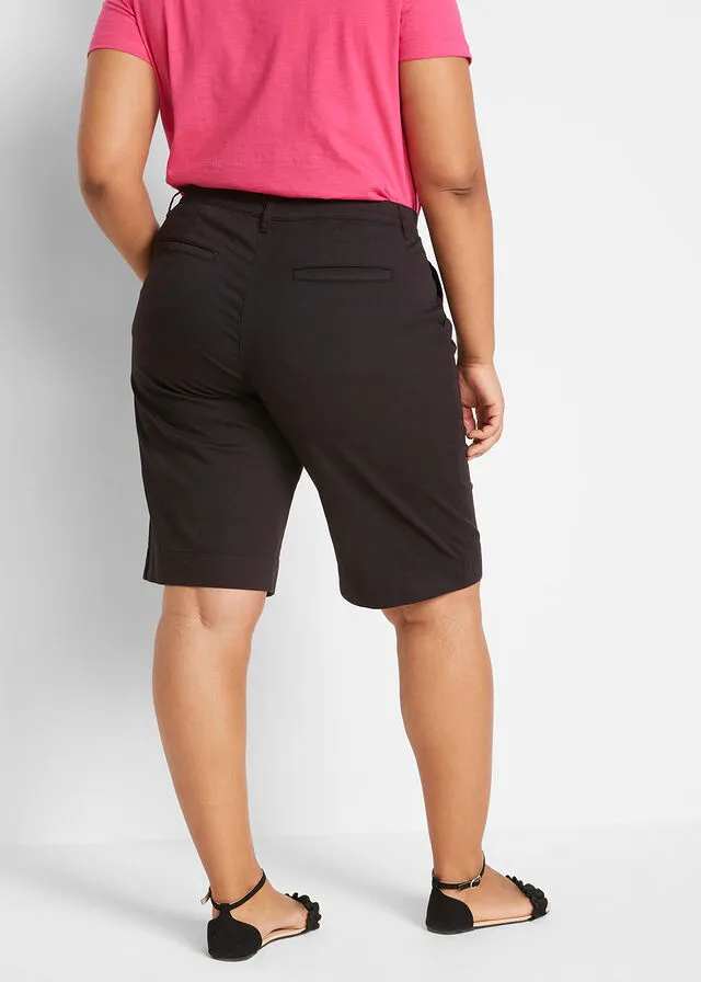 Pantalones cortos anchos de sarga Beige tiza